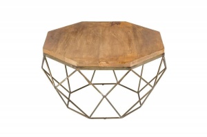 MASUTA DE CAFEA, DIAMOND 69CM, COD 40391, DIN LEMN MASIV, DESIGN INDUSTRIAL - Img 6