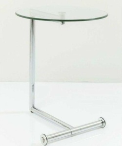 MASUTA DE CAFEA EASY LIVING 46 CM, TRANSPARENTA, CONFECTIONATA DIN ALUMINIU SI STICLA, STIL MODERN - Img 3