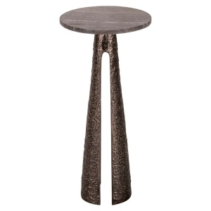 MASUTA DE CAFEA ELDORA, 214499, BRONZ, CONFECTIONATA DIN ALUMINIU SI TRAVERTIN, STIL RUSTIC