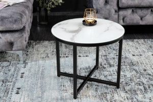 MASUTA DE CAFEA, ELEGANCE 50CM, DIN STICLA CU EFECT DE MARMURA, COD 42165