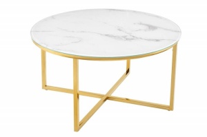 MASUTA DE CAFEA, ELEGANCE 80CM, DIN STICLA CU EFECT DE MARMURA, COD 42160 - Img 4