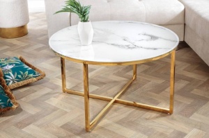 MASUTA DE CAFEA, ELEGANCE 80CM, DIN STICLA CU EFECT DE MARMURA