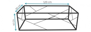 MASUTA DE CAFEA GLAMOR CT020 120X60 DIN METAL SI STICLA