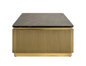 MASUTA DE CAFEA IRONVILLE, 140 CM, NEGRU/AURIU, DIN MDF, MARMURA SI METAL, RICHMOND INTERIORS - Img 6