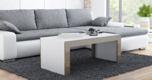 MASUTA DE CAFEA LIVING TESS ALB/LATTE DESIGN MODERN CM