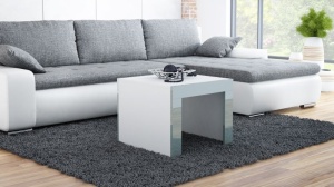 MASUTA DE CAFEA LIVING TESS KWADRAT ALB/GRI DESIGN MODERN CM