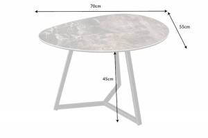 MASUTA DE CAFEA, MARVELOUS 70CM, METAL, STICLA SI CERAMICA, ASPECT MARMURA - Img 6