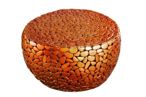 MASUTA DE CAFEA MODERNA, STONE MOSAIC 72CM, DIN METAL - Img 2