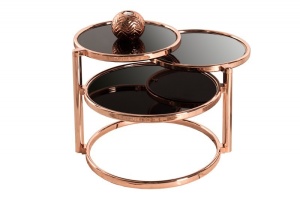 MASUTA DE CAFEA, NEGRU/CUPRU, ART DECO COD 36065, DESIGN MODERN - Img 5