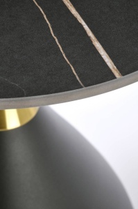 MASUTA DE CAFEA SCALITA, EFECT DE MARMURA NEAGRA/NEGRU/AURIU, DIN CERAMICA SI METAL, STIL MODERN - Img 3