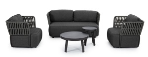 MASUTA DE CAFEA SPYRO NEAGRA, CONFECTIONATA DIN ALUMINIU SI OTEL INOXIDABIL, STIL MODERN - Img 4