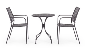 MASUTA DE GRADINA LIZETTE NEAGRA, CONFECTIONATA DIN OTEL, STIL MODERN - Img 3