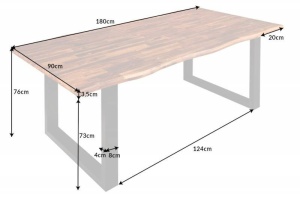 MASUTA DE SUFRAGERIE 180CM, GENESIS, DIN LEMN MASIV DE SALCAM SI METAL, ARTIM GROUP SELECTION - Img 5