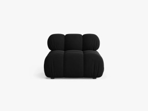MODUL CANAPEA BELLIS, NEGRU, CU TAPITRIE DIN CATIFEA BLUVEL, MICADONI