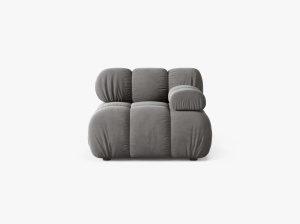 MODUL CANAPEA BELLIS, PE DREAPTA, GRI DESCHIS, CU TAPITERIE DI CATIFEA BLUVEL, MICADONI