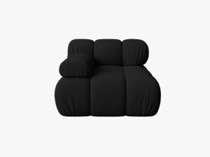 MODUL CANAPEA BELLIS, PE STANGA, NEGRU, CU TAPITERIE DIN TEXTIL 3D SONIC, MICADONI