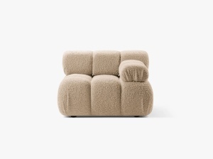 MODUL CANAPEA BELLIS, PE STANGA, NISIPIU, CU TAPITERIE DIN TEXTIL BOUCLE ROLF, MICADONI