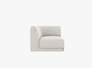MODUL CANAPEA MILEY, ARGINTIU, CU TAPITERIE DIN TEXTIL CHENILLE EDEN, MICADONI