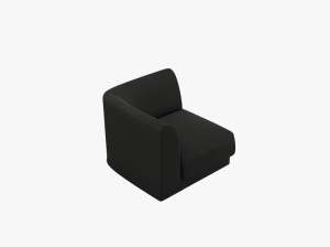 MODUL CANAPEA MILEY, NEGRU, CU TAPITERIE DIN TEXTIL BOUCLE BALOO, MICADONI - Img 4