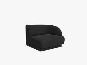 MODUL CANAPEA MILEY, PE DREAPTA, NEGRU, CU TAPITERIE DIN TEXTIL BOUCLE BALOO, MICADONI - Img 2