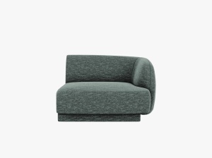 MODUL CANAPEA MILEY, PE DREAPTA, VERDE BENZINA, CU TAPITERIE DIN TEXTIL CHENILLE HAGA, MICADONI