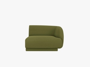 MODUL CANAPEA MILEY, PE DREAPTA, VERDE MASLINIU INCHIS, CU TAPITERIE DIN TEXTIL BOUCLE BALOO, MICADONI