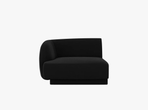 MODUL CANAPEA MILEY, PE STANGA, NEGRU, CU TAPITERIE DIN CATIFEA BLUVEL, MICADONI