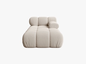 MODUL SEZLONG COLTAR BELLIS, PE DREAPTA, BEJ DESCHIS, CU TAPITERIE DIN TEXTIL 3D SONIC, MICADONI