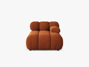 MODUL SEZLONG COLTAR BELLIS, PE DREAPTA, CRAMIZIU, CU TAPITERIE DIN CATIFEA BLUVEL, MICADONI