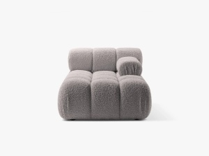 MODUL SEZLONG COLTAR BELLIS, PE DREAPTA, GRI DESCHIS, CU TAPITERIE DIN TEXTIL BOUCLE ROLF, MICADONI