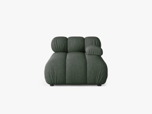 MODUL SEZLONG COLTAR BELLIS, PE DREAPTA, VERDE INCHIS, CU TAPITERIE DIN TEXTIL STRUCTURAT LIBERTY, MICADONI