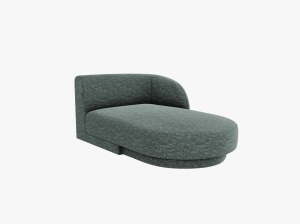 MODUL SEZLONG MILEY, PE DREAPTA, VERDE BENZINA, CU TAPITERIE DIN TEXTIL CHENILLE HAGA