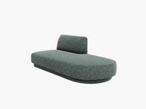 MODUL SEZLONG MILEY, PE DREAPTA, VERDE BENZINA, CU TAPITERIE DIN TEXTIL CHENILLE HAGA, MICADONI