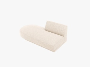 MODUL SEZLONG MILEY, PE STANGA, BEJ FILDES, CU TAPITERIE DIN TEXTIL CHENILLE EDEN, MICADONI - Img 3