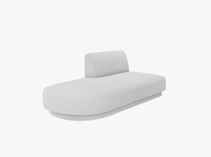 MODUL SEZLONG MILEY, PE STANGA, GRI DESCHIS, CU TAPITERIE DIN TEXTIL BOUCLE BALOO, MICADONI