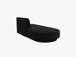 MODUL SEZLONG MILEY, PE STANGA, NEGRU, CU TAPITERIE DIN CATIFEA BLUVEL, MICADONI