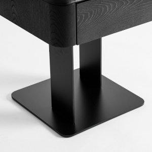 NOPTIERA CAIZA 46CM, LEMN, FURNIR SI METAL, CULOARE NEAGRA, STIL CONTEMPORAN, VICAL HOME - Img 5