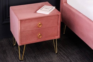 NOPTIERA, PEARL 50CM , PICIOARE DIN METAL SI CATIFEA, COD 41021, CULOARE ROZ ANTICHIZAT