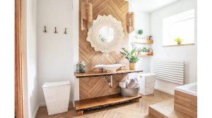 OGLINDA BAIE REA BOHO 322051, 60CM, NATURAL, DIN STICLA, CALITATE SUPERIOARA - Img 2