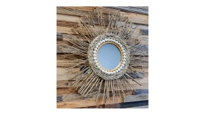OGLINDA BAIE REA BOHO 322091, 45CM, NATURAL, DIN STICLA, CALITATE SUPERIOARA - Img 3