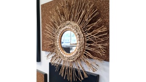 OGLINDA BAIE REA BOHO 322091, 45CM, NATURAL, DIN STICLA, CALITATE SUPERIOARA - Img 6