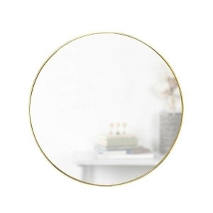 OGLINDA DE PERETE ROTUNDA, HUBBA, AURIE, 86 CM, STIL MODERN, B2 - Img 4