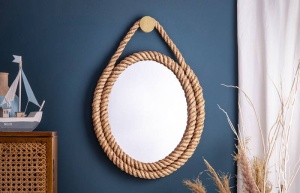 OGLINDA DE PERETE, SEVEN SEAS 60CM, DIN FUNIE NATURALA, COD 43471