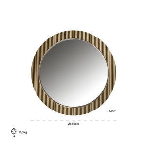 OGLINDA DECORATIVA ROTUNDA IRONVILLE, AURIE, 86 CM, STIL MODERN, MI-0072 - Img 3
