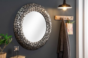 OGLINDA DECORATIVA, STONE MOSAIC 82CM, METAL CUPRU, COD 41430, DESIGN MODERN