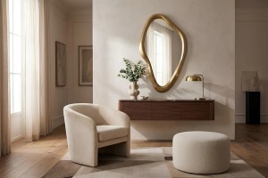 OGLINDA DEOSEBITA, MARQUISE 150CM, RAMA AURIE, POLIURETAN, MDF SI OGLINDA, ARTIM GROUP SELECTION