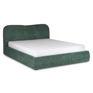 PAT 160X200CM, ARTIM MEBLE, CU SPATIU DE DEPOZITARE, REALIZAT DIN TEXTIL BOUCLE VERDE, STIL MODERN - Img 3