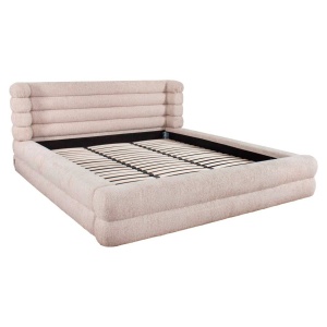 PAT 180X200, OBIDIS NATURAL LINEAR, 214118, CONFECTIONAT DIN LEMN MASIV DE PIN, PAL, POLESTER SI SPUMA, BEJ, STIL MODERN