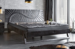 PAT 180X200CM, SCORPION, DIN LEMN MASIV MANGO NEGRU, SCULPTAT MANUAL, ARTIM GROUP SELECTION - Img 2