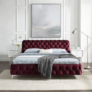 PAT DIN CATIFEA, BAROCK 180X200CM, DE CULOARE BORDO, COD 41437 - Img 2